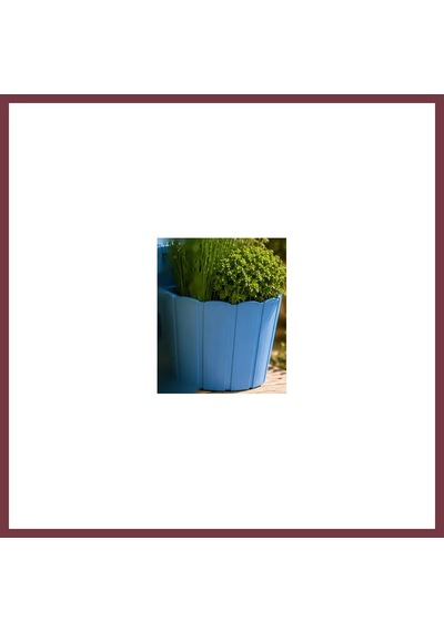 Storeşahin 3d Baskı Askılı Balkon Saksısı Dikey Çizgili Dekoratif Çiçek Ve Aromatik Bitki Saksısı - Mavi Shn0720