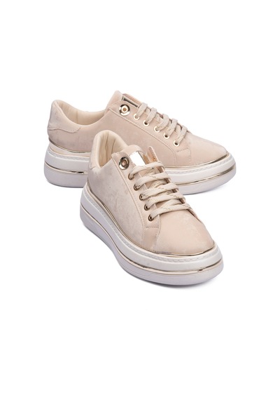 Mubiano Kadın Sneaker Kadife Desenli Gold Detaylı Kalın Tabanlı Spor Ayakkabı Lilium Bej Bej Mubiano Kadın Sneaker Kadife Desenli Gold Detaylı Kalın Tabanlı Spor Ayakkabı Lilium Bej Bej