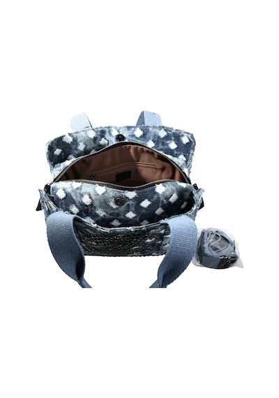 Biem Accessory Biem Lacivert-beyaz Damalı Denim Salaş-retro Taş Trok Döşemeli Çok Gözlü Çanta Çok Renkli