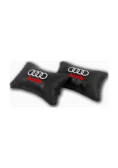 Audi Araca Özel Nakışlı Oto Deri Boyun Yastığı
