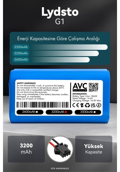 Lydsto G1 3200mah Robot Süpürge Bataryası G.g