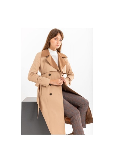 Pastelastore %100 Pamuk Gabardin Uzun 110cm Çift Renk Garnili Astarlı Kemerli Kadın Trençkot 1114 Açık Bej Pastelastore %100 Pamuk Gabardin Uzun 110cm Çift Renk Garnili Astarlı Kemerli Kadın Trençkot 1114 Açık Bej