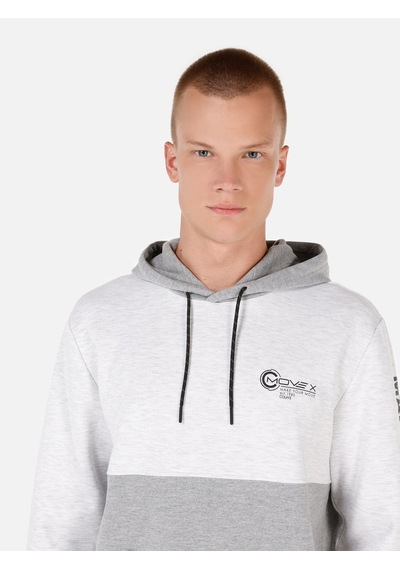 Colin's Colins Normal Kesim Kapüşonlu Baskılı Gri Erkek Sweatshirt Cl1070125 Gri Melanj