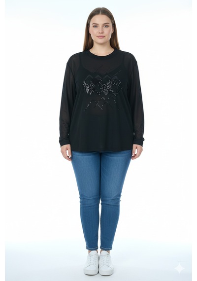 Faik Sönmez Kadın T-shirt Uw26tsh064 Siyah