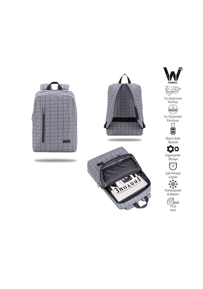 Classone BP-WTX406G 15.6" Su Geçirmez Kumaş Fermuar Notebook Laptop Sırt Çantası
