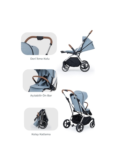 Kanz Snap Autofold Travel Sistem Bebek Arabası Foggy Blue