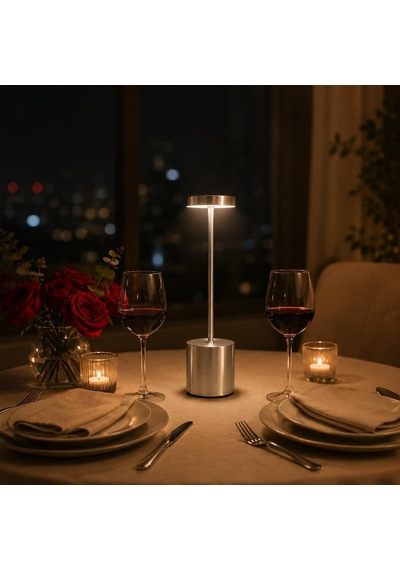 Şarjlı Led Masa Lambası 3 Işık Sıcaklığı Ve Parlaklık Ayarı, Dokunmatik Kontrol, Yüksekliği 34.5 Cm, Alt Tabanı 8 Cm Şık Ve Modern Tasarım, Kullanım Kolaylığı Ymn-8 Silver Diğer
