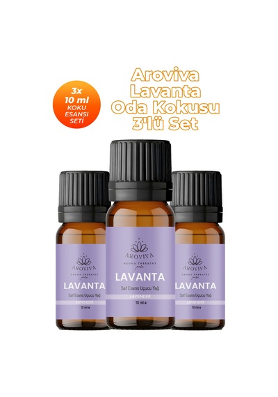 Lavanta Oda Kokusu 3'lü Set- Doğal Esansiyel Uçucu Yağ, Difüzör Esansı, Buhurdanlık Yağı Karışık