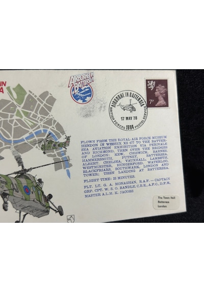 Raf İngiltere Kraliyet Hava Kuvvetleri Helikopter Temalı İlk Gün Zarfı 1978 Airborne İn Battersea