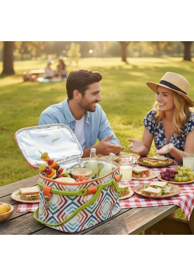25 Lt Piknik Sepeti 1308 Picnic Bag -329 Karışık/Çok Renkli