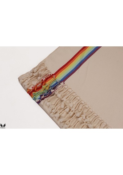 Pega Rainbow Peştamal 90x170 Cm %100 Koton Gökkuşağı Plaj Havlusu Gökkuşağı