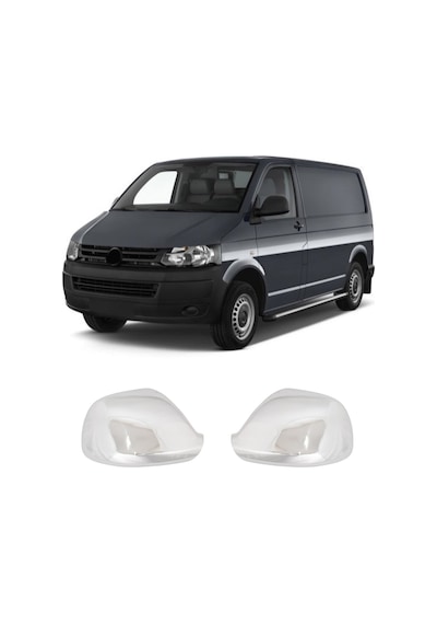 Volkswagen Transporter T5 Uyumlu 2010-2015 Krom Ayna Kapağı 2 Parça Paslanmaz Çelik