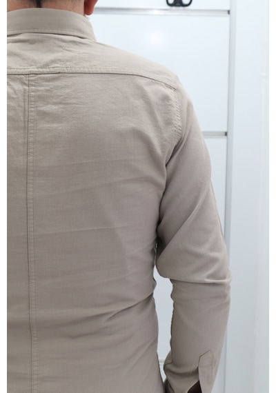 Becces Dmctekstil Erkek Kahverengi 010 Düz Spor Kesim Dar Kalıp Cepsiz Uzun Kollu Yazlık Keten Gömlek Becces Dmctekstil Erkek Kahverengi 010 Düz Spor Kesim Dar Kalıp Cepsiz Uzun Kollu Yazlık Keten Gömlek