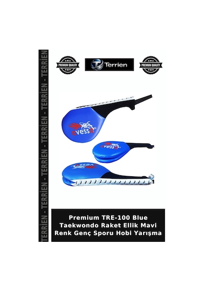 Premium Tre-100 Blue Taekwondo Raket Ellik Mavi Renk Genç Sporu Hobi Yarışma Çok Renkli