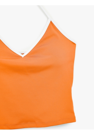 Koton İnce Askılı Biyeli Slim Fit Atlet Turuncu 6sak30173nk