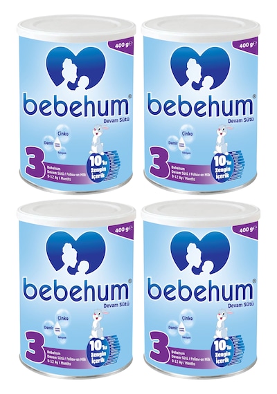Bebehum 3 Numara Teneke Devam Sütü 9-12 Ay 400 gr x 4 Adet