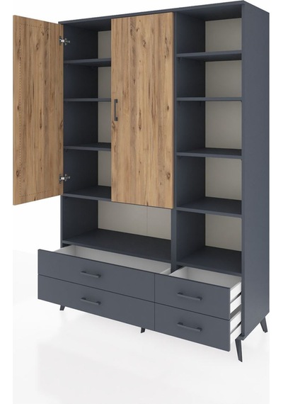 Hyperion Dolap 10 Raflı 4 Çekmeceli 2 Kapaklı 132x44x195 Antrasit-çam/antrasit Atlas Çam/antrasıt Hyperion Dolap 10 Raflı 4 Çekmeceli 2 Kapaklı 132x44x195 Antrasit-çam/antrasit Atlas Çam/antrasıt