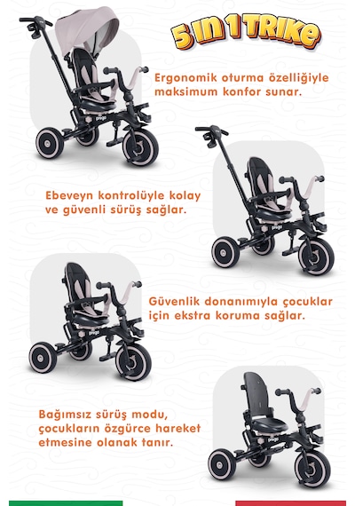 Prego Happy Dino Plus 360 Tamamen Katlanabilir Çocuk Bisikleti