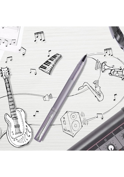 Parker Vector Xl Tükenmez Kalem Metalik Gümüş-mavi Vernik Pirin Çok Renkli