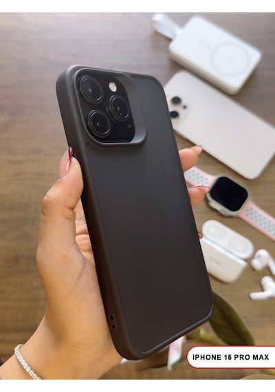 Apple iPhone 15 Pro Max Uyumlu Kamera Korumalı Darbeye Dayanıklı Renk Atmayan Keep Silikon Kılıf Siyah
