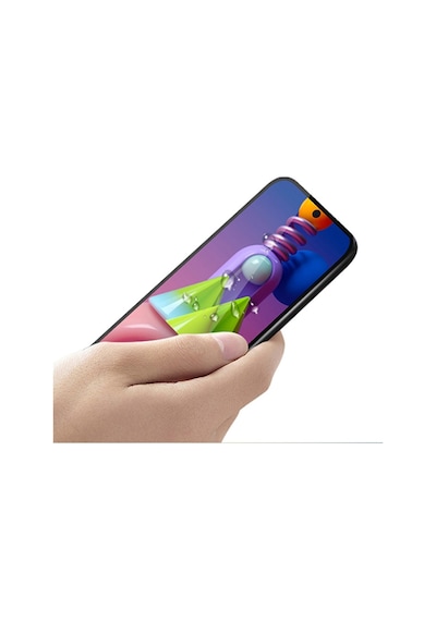 Samsung Galaxy Uyumlu M51 Full Glue Tempered Full Cam Ekran Koruyucu Siyah