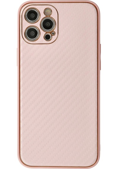 Muratech Newface Apple iPhone Uyumlu  12 Pro Max Kılıf Coco Karbon Silikon - Pembe
