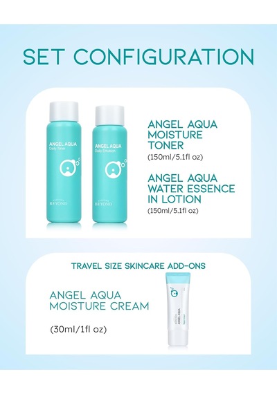 Passıon & Beyond Angel Aqua Moisture Skincare Set Nemlendirici Toner Losyon Krem Seti 330 Ml