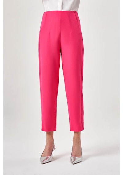 Mizalle Pensli Basic Fuşya Pantolon Sütlü Kahverengi