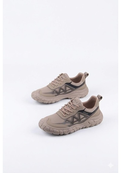 Pepita E097 Rahat Özel Tasarım Günlük Sneaker Erkek Spor Ayakkabı Kum