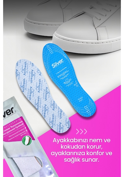 Silver Ter Ve Koku Önleyici Aktif Ferahlık Ayakkabı Tabanlığı 35-45