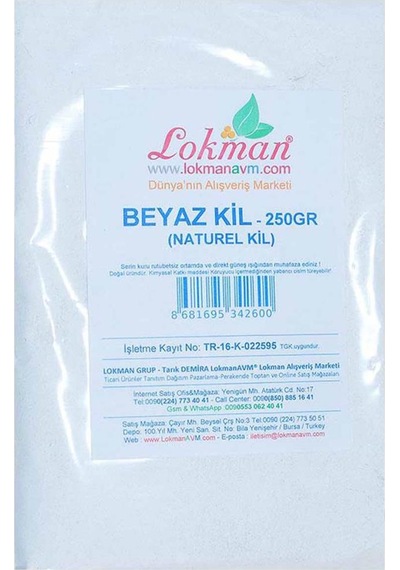 Maskelik Toz Beyaz Kil Öğütülmüş Doğal Saf Peeling Kili 250Gr