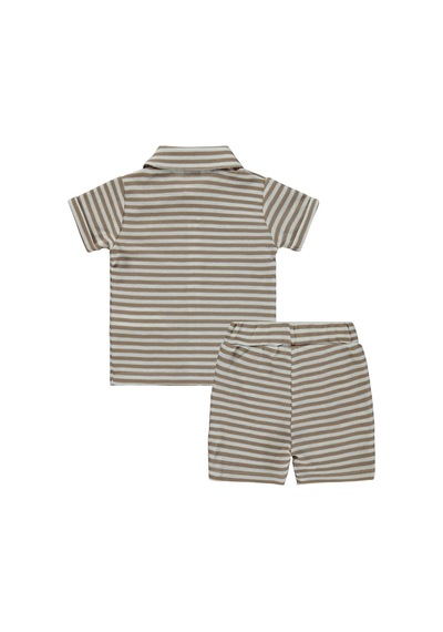 Civil Baby Çizgili 6-18 Ay Takım - Kahverengi