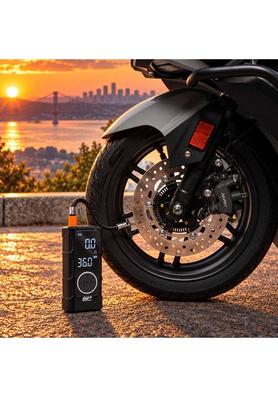 Gp Kompozit P020-2 4in1 Dijital Ekranlı 150 Psı 3000 Mah Batarya Taşınabilir Şarjlı Hava Pompası