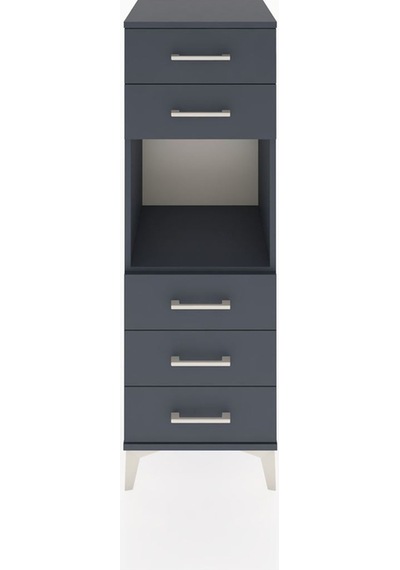 Hyperion Dolap Tek Raflı 5 Çekmeceli 44x44x134 Antrasit-antrasit Antrasit