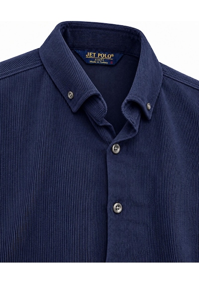 Classics Men Jet Polo Uzun Kol Slim Fit Erkek Kadife Gömlek - 7779 Lacivert
