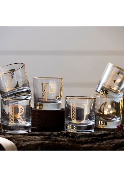 Mudo Home Monogram Bardak - B 300ml Altın