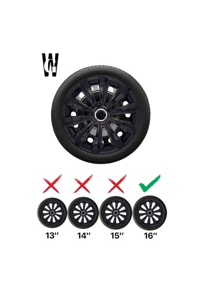 Renault Clio 4 16 İnç Jant Kapağı 4 Adet Siyah S119