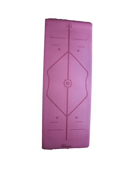 Profesyonel Yoga Matı 5 Mm Pu- Rubber Hiza Serisi Pembe Terli Eller De Kaydırmaz Pembe