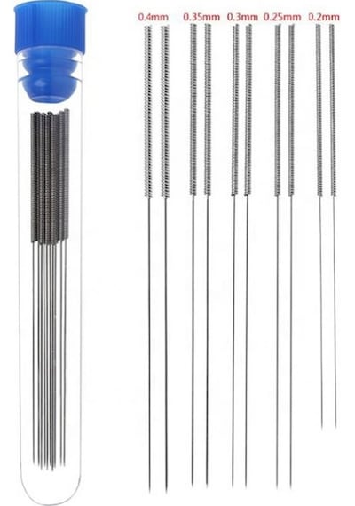 Nozül Temizleme İğnesi 10 Adet 0.2mm 0.25mm 0.3mm 0.35mm 0.4mm 3d Yazıcı Nozzle Printer Crelity Ende