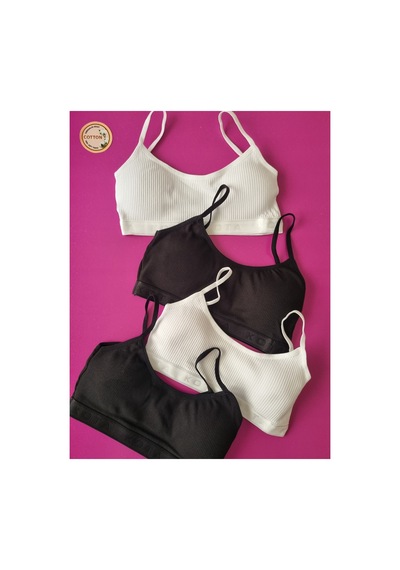 Demirsa Boutique Fitilli İp Askılı 4'lü Siyah Ve Beyaz Renk Çıkarılıp Takılabilir Pedli Kadın Büstiyer Beyaz2-siyah2 Demirsa Boutique Fitilli İp Askılı 4'lü Siyah Ve Beyaz Renk Çıkarılıp Takılabilir Pedli Kadın Büstiyer Beyaz2-siyah2