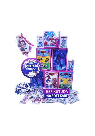 Efsane 42. Seri Brawl Stars Oyun Kartı - 150 Paket 450 Adet Kutulu Brawl Stars Kart