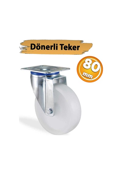 080 Dönerli Tablalı Frensiz Kemik Tekerlek 80 Mm 110 Kg Diğer