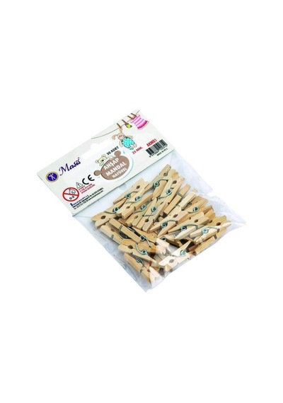 Masis Natural Mini Ahşap Mandal 25 Mm 30 Adet