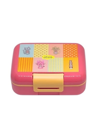 Sevimli Kedi Desenli 1600ml Kapaklı Lunchbox, 2 Bölmeli Pp Plastik