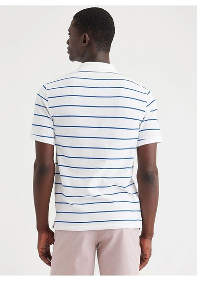 Dockers Minimalist Çizgili Polo Yaka Erkek T-shirt - Kısa Kol - Günlük Beyaz - Lacivert Dockers Minimalist Çizgili Polo Yaka Erkek T-shirt - Kısa Kol - Günlük Beyaz - Lacivert