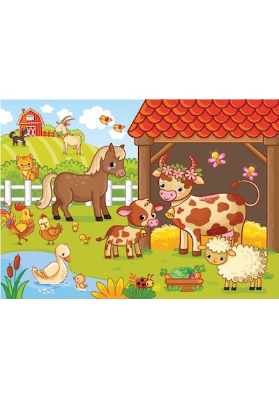 24 Parça Yer Puzzle - Farm Anımals Çiftlik Hayvanları
