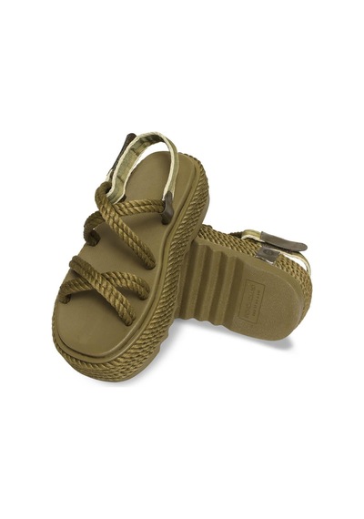 Bohonomad Tahiti Chunky Platform Kadın Sandalet - Haki