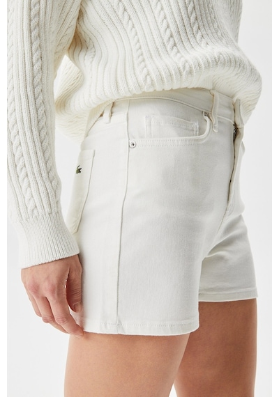 Lacoste Women's Straight Fit Denim White Jean Shorts Kadın Düz Kesim Kot Şort Beyaz
