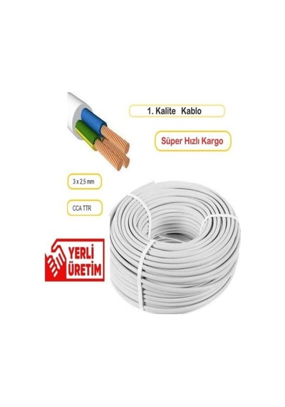 Çok Telli Cca Ttr Kablo 3 X 1,5 Mm 20 Metre 1