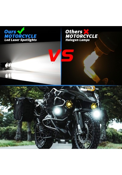 YENİ NESİL MOTOSİKLET LED SİS FARI -MOD SEÇENEKLİ  BEYAZ + SARI